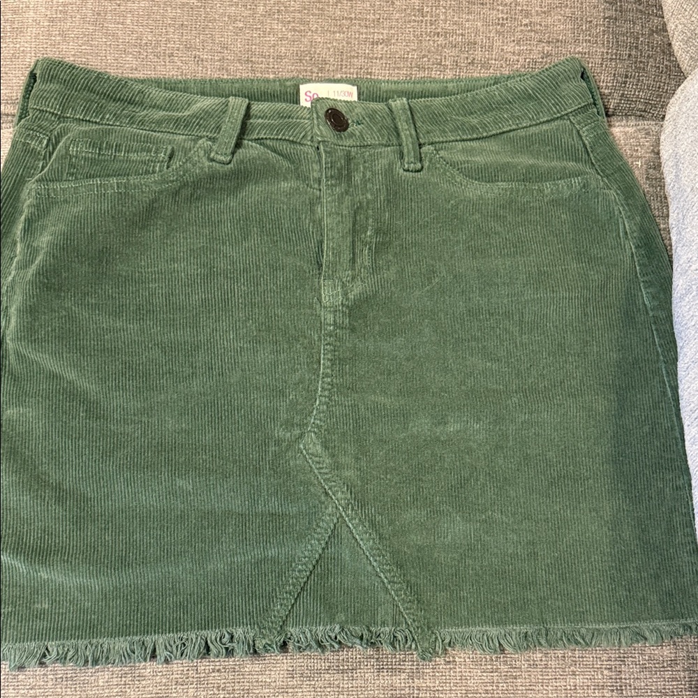 SO Green Corduroy Skirt